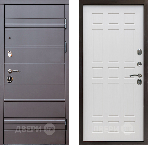 Входная металлическая Дверь Престиж Линия Браун Спарта Лиственница белая в Дубне