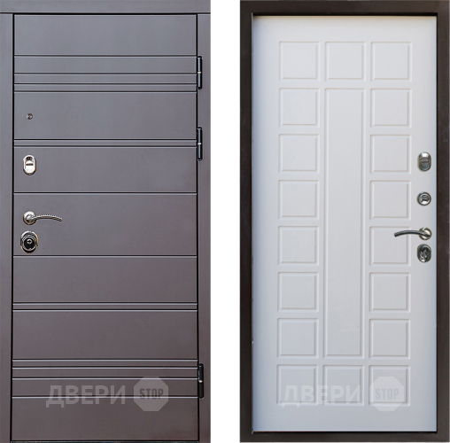 Входная металлическая Дверь Престиж Линия Браун Престиж Белое дерево в Дубне