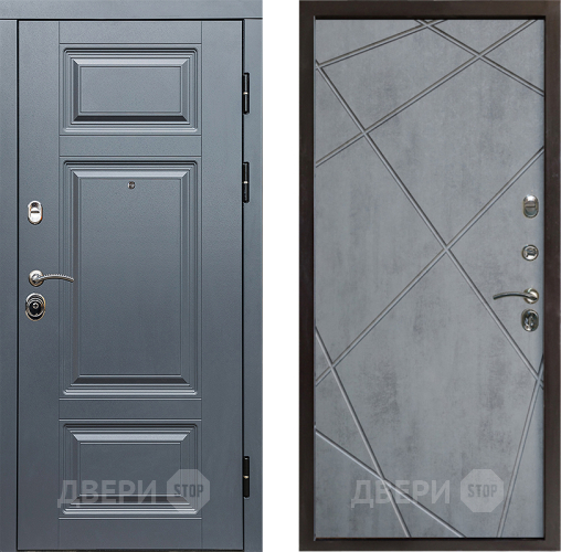Входная металлическая Дверь Престиж Премиум Лучи Бетон темный в Дубне