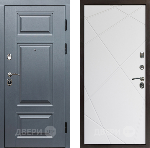 Входная металлическая Дверь Престиж Премиум Лучи Бетон белый в Дубне