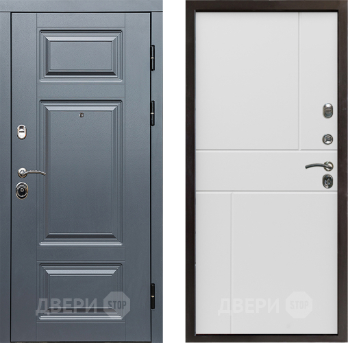 Входная металлическая Дверь Престиж Премиум Горизонт Бетон белый в Дубне