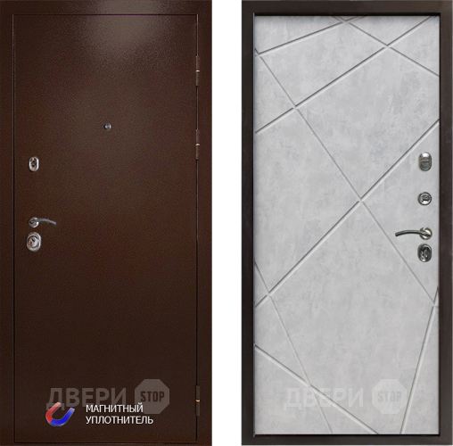 Дверь Престиж Медь Лучи Бетон светлый в Дубне