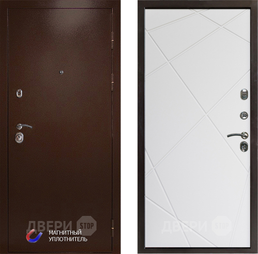 Входная металлическая Дверь Престиж Медь Лучи Бетон белый в Дубне