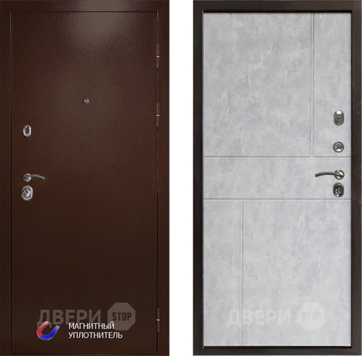 Входная металлическая Дверь Престиж Медь Горизонт Бетон светлый в Дубне