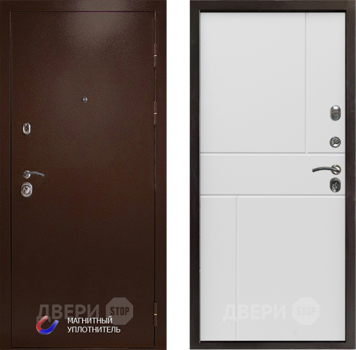 Входная металлическая Дверь Престиж Медь Горизонт Бетон белый в Дубне