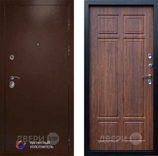 Входная металлическая Дверь Престиж Медь Премиум Орех темный в Дубне