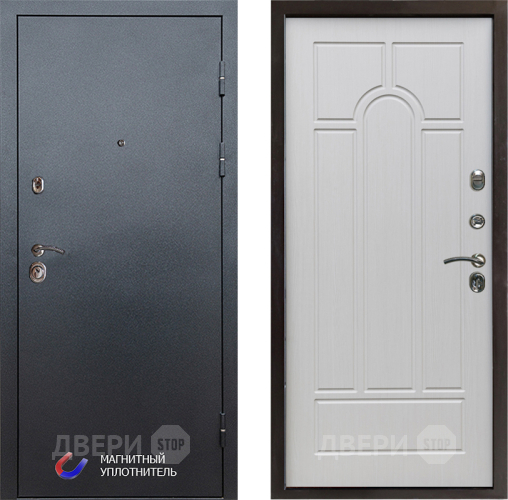 Входная металлическая Дверь Престиж Графит Арка Лиственница белая в Дубне