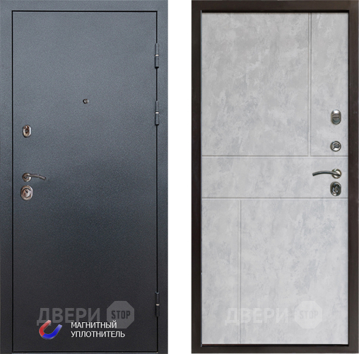 Входная металлическая Дверь Престиж Графит Горизонт Бетон светлый в Дубне