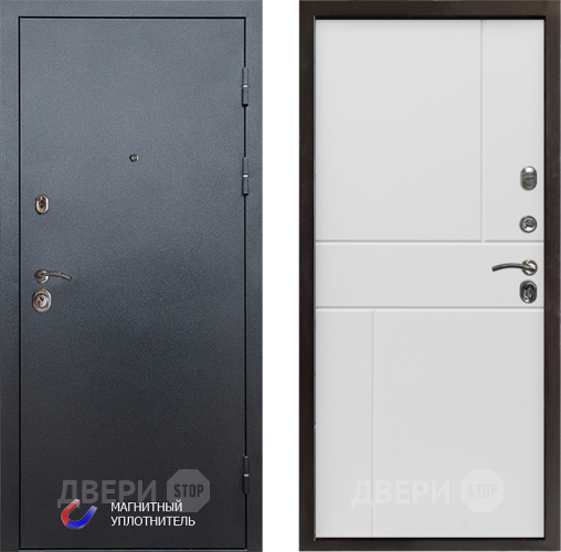 Входная металлическая Дверь Престиж Графит Горизонт Бетон белый в Дубне