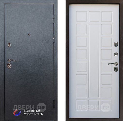 Входная металлическая Дверь Престиж Графит Престиж Белое дерево в Дубне