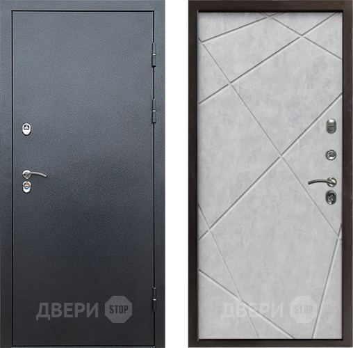 Дверь Престиж TERMO с терморазрывом Снегирь Серебро Лучи Бетон светлый в Дубне