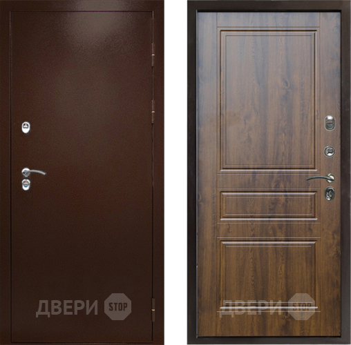 Входная металлическая Дверь Престиж TERMO с терморазрывом Снегирь Медь Классика Дуб в Дубне