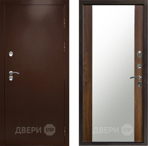 Дверь Престиж TERMO с терморазрывом Снегирь Медь Зеркало Дуб в Дубне