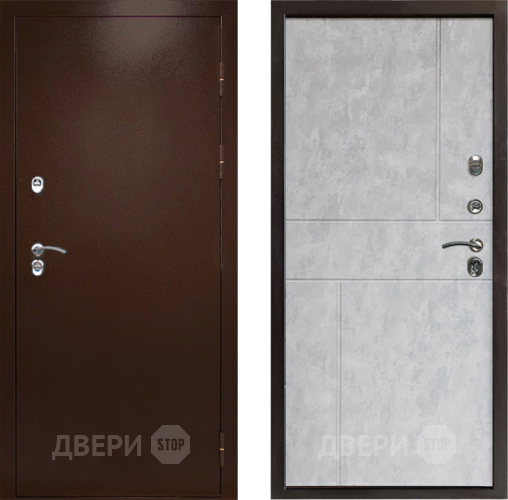 Входная металлическая Дверь Престиж TERMO с терморазрывом Снегирь Медь Горизонт Бетон светлый в Дубне
