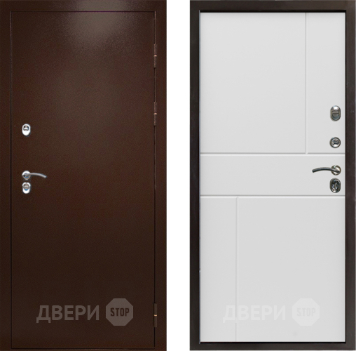 Входная металлическая Дверь Престиж TERMO с терморазрывом Снегирь Медь Горизонт Бетон белый в Дубне