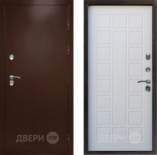 Входная металлическая Дверь Престиж TERMO с терморазрывом Снегирь Медь Престиж Белое дерево в Дубне