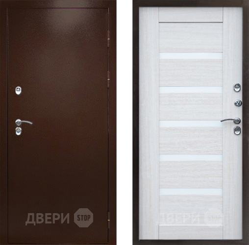 Входная металлическая Дверь Престиж TERMO с терморазрывом Снегирь Медь Царга Лиственница белая в Дубне
