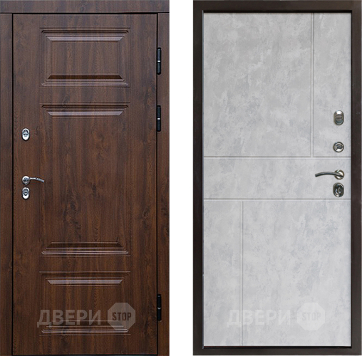 Входная металлическая Дверь Престиж TERMO с терморазрывом Премиум Орех Горизонт Бетон светлый в Дубне