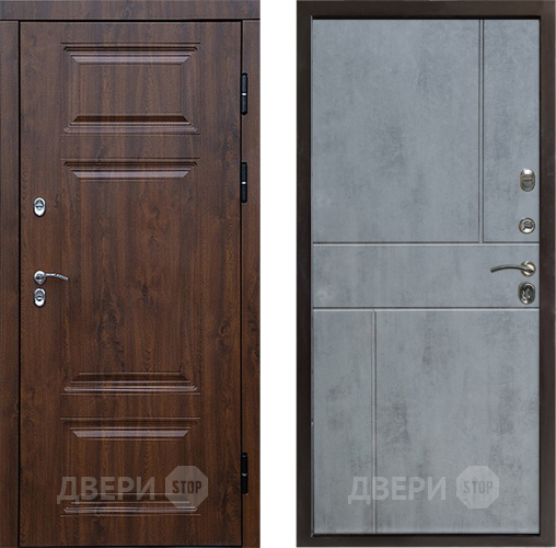Входная металлическая Дверь Престиж TERMO с терморазрывом Премиум Орех Горизонт Бетон темный в Дубне