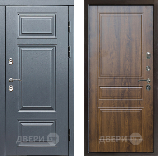 Входная металлическая Дверь Престиж TERMO с терморазрывом Премиум Грэй Классика Дуб в Дубне