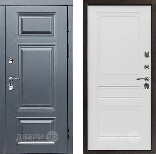Входная металлическая Дверь Престиж TERMO с терморазрывом Премиум Грэй Классика Лиственница белая в Дубне