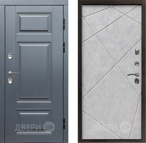 Дверь Престиж TERMO с терморазрывом Премиум Грэй Лучи Бетон светлый в Дубне