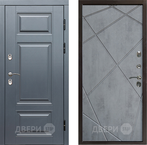 Дверь Престиж TERMO с терморазрывом Премиум Грэй Лучи Бетон темный в Дубне