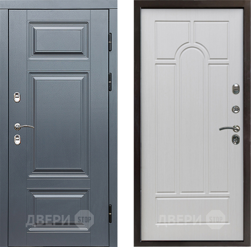Входная металлическая Дверь Престиж TERMO с терморазрывом Премиум Грэй Арка Лиственница белая в Дубне