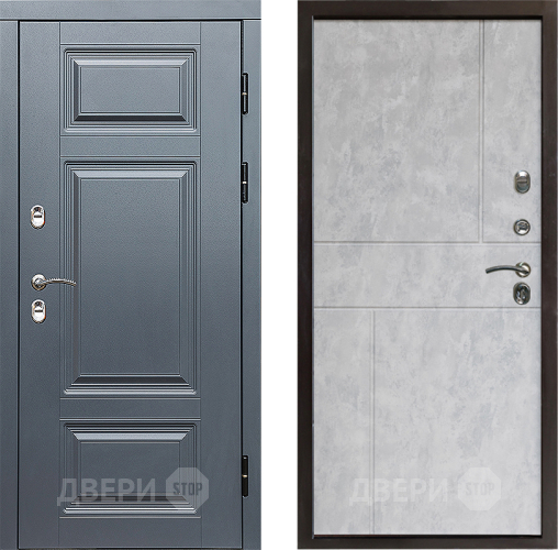 Входная металлическая Дверь Престиж TERMO с терморазрывом Премиум Грэй Горизонт Бетон светлый в Дубне