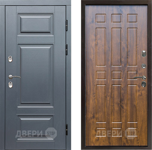 Входная металлическая Дверь Престиж TERMO с терморазрывом Премиум Грэй Спарта Дуб в Дубне