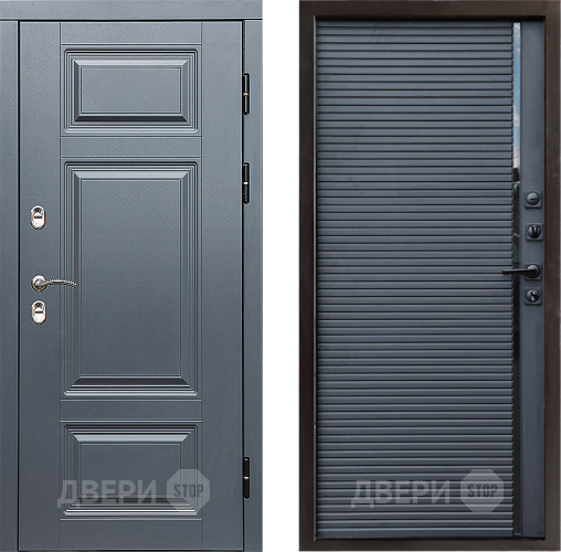 Входная металлическая Дверь Престиж TERMO с терморазрывом Премиум Грэй Porte Черный кварц в Дубне