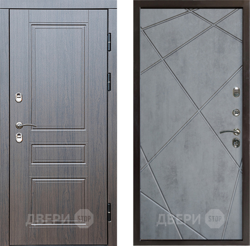 Входная металлическая Дверь Престиж TERMO с терморазрывом Классика Лучи Бетон темный в Дубне