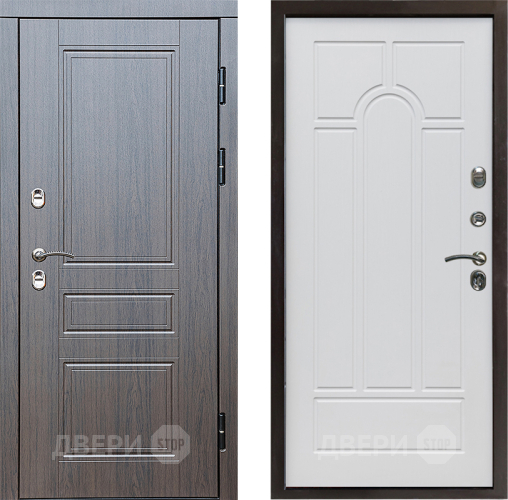 Входная металлическая Дверь Престиж TERMO с терморазрывом Классика Арка Белое дерево в Дубне