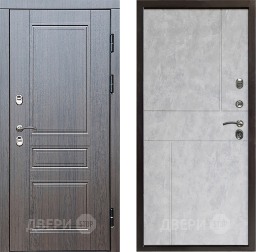 Входная металлическая Дверь Престиж TERMO с терморазрывом Классика Горизонт Бетон светлый в Дубне