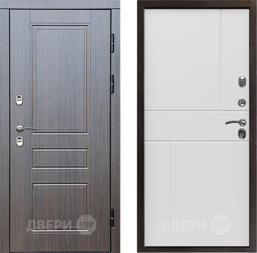 Дверь Престиж TERMO с терморазрывом Классика Горизонт Бетон белый в Дубне