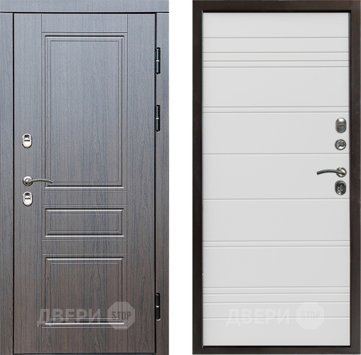 Входная металлическая Дверь Престиж TERMO с терморазрывом Классика Line Белый в Дубне