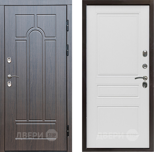 Входная металлическая Дверь Престиж TERMO с терморазрывом Арка Классика Лиственница белая в Дубне