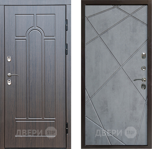 Входная металлическая Дверь Престиж TERMO с терморазрывом Арка Лучи Бетон темный в Дубне