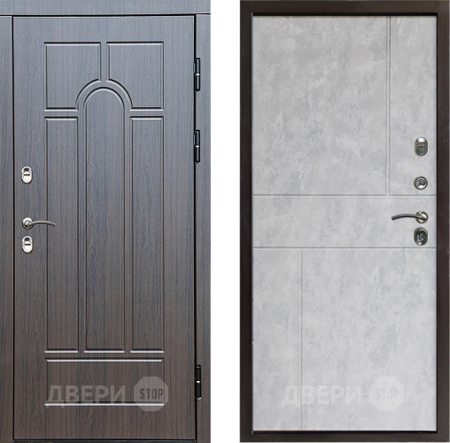 Входная металлическая Дверь Престиж TERMO с терморазрывом Арка Горизонт Бетон светлый в Дубне