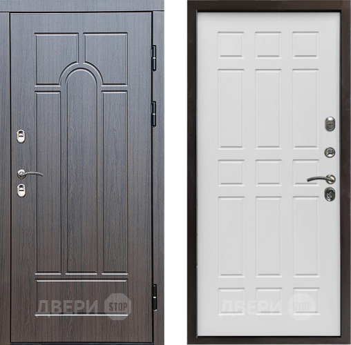 Входная металлическая Дверь Престиж TERMO с терморазрывом Арка Спарта Белое дерево в Дубне