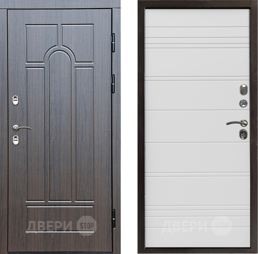 Входная металлическая Дверь Престиж TERMO с терморазрывом Арка Line Белый в Дубне