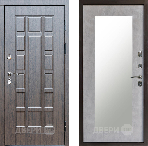 Входная металлическая Дверь Престиж TERMO с терморазрывом Престиж Зеркало пастораль Бетон светлый в Дубне