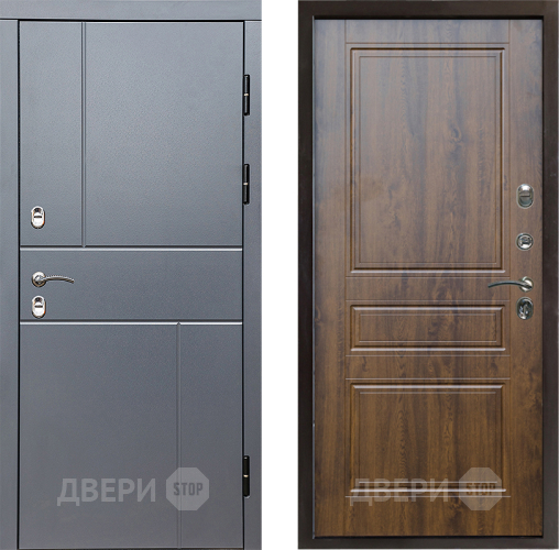 Входная металлическая Дверь Престиж TERMO с терморазрывом Горизонт Грэй Классика Дуб в Дубне