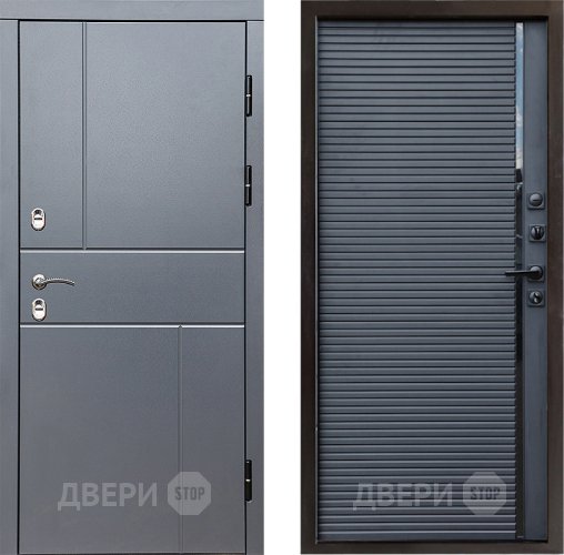 Входная металлическая Дверь Престиж TERMO с терморазрывом Горизонт Грэй Porte Черный кварц в Дубне