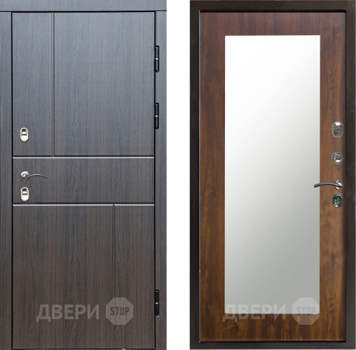 Входная металлическая Дверь Престиж TERMO с терморазрывом Горизонт Венге Зеркало пастораль Дуб в Дубне