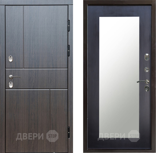 Входная металлическая Дверь Престиж TERMO с терморазрывом Горизонт Венге Зеркало пастораль Венге в Дубне