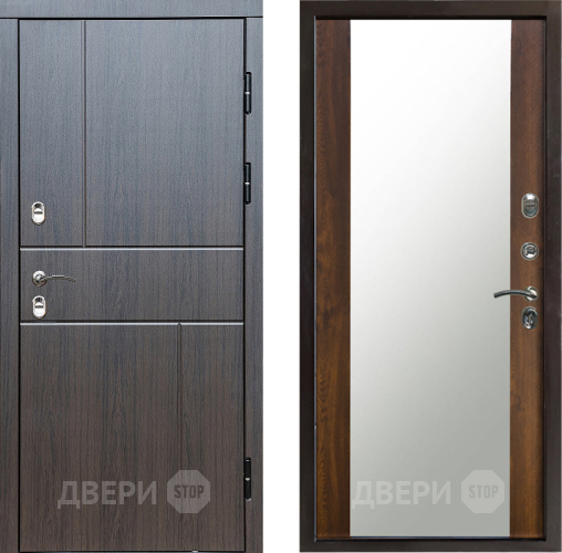 Входная металлическая Дверь Престиж TERMO с терморазрывом Горизонт Венге Зеркало Дуб в Дубне