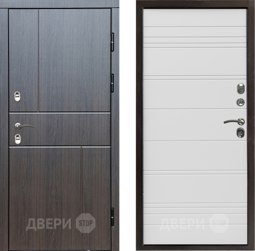 Входная металлическая Дверь Престиж TERMO с терморазрывом Горизонт Венге Line Белый в Дубне