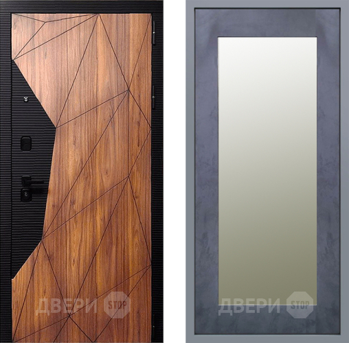 Дверь Заводские двери Морра Зеркало Модерн Бетон темный в Дубне