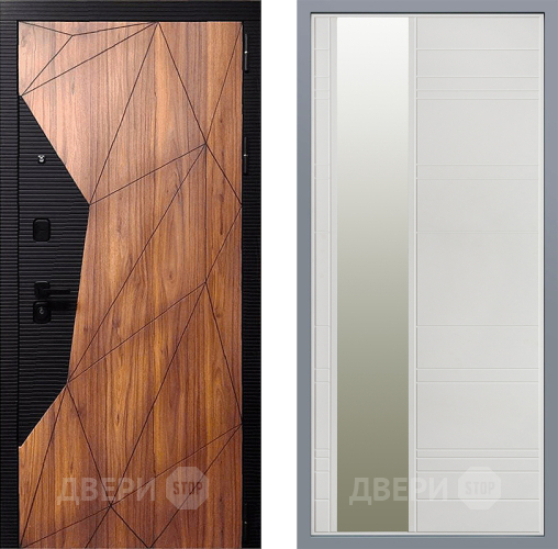 Дверь Заводские двери Морра Зеркало Лира Белый софт в Дубне